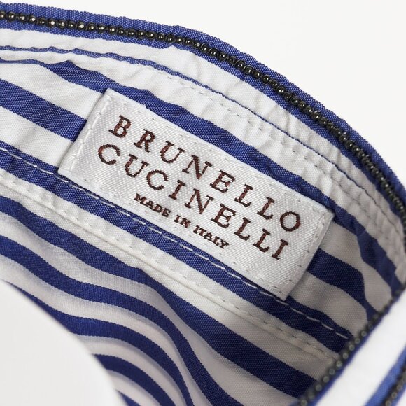Brunello Cucinelli AW/16 Blue White Striped Monili-Bead Shirt - Picture 9 of 10